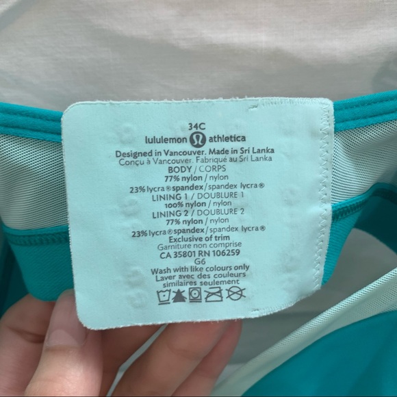 LuluLemon Adjustable Teal Sports Bra - Picture 9 of 9